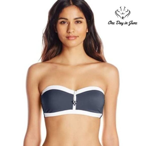 SeaFolly Block Party Bandeau Bustier Size 10 - Picture 1 of 4